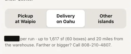 Pickup or delivery