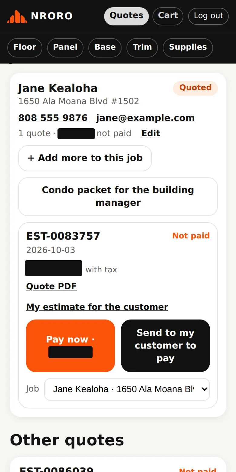 Jobs on the Quotes page